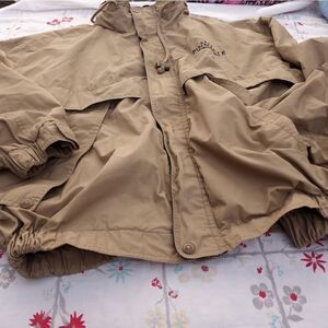 Monarch Pinnacle Entertainment L Brown Longsleeves Pockets Zippers Buttons Cord.